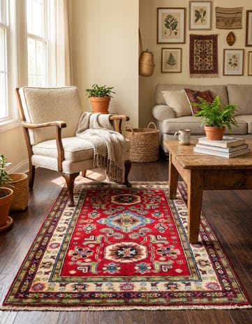 2' 7 x 3' 11 Hand Knotted Kazak Rug