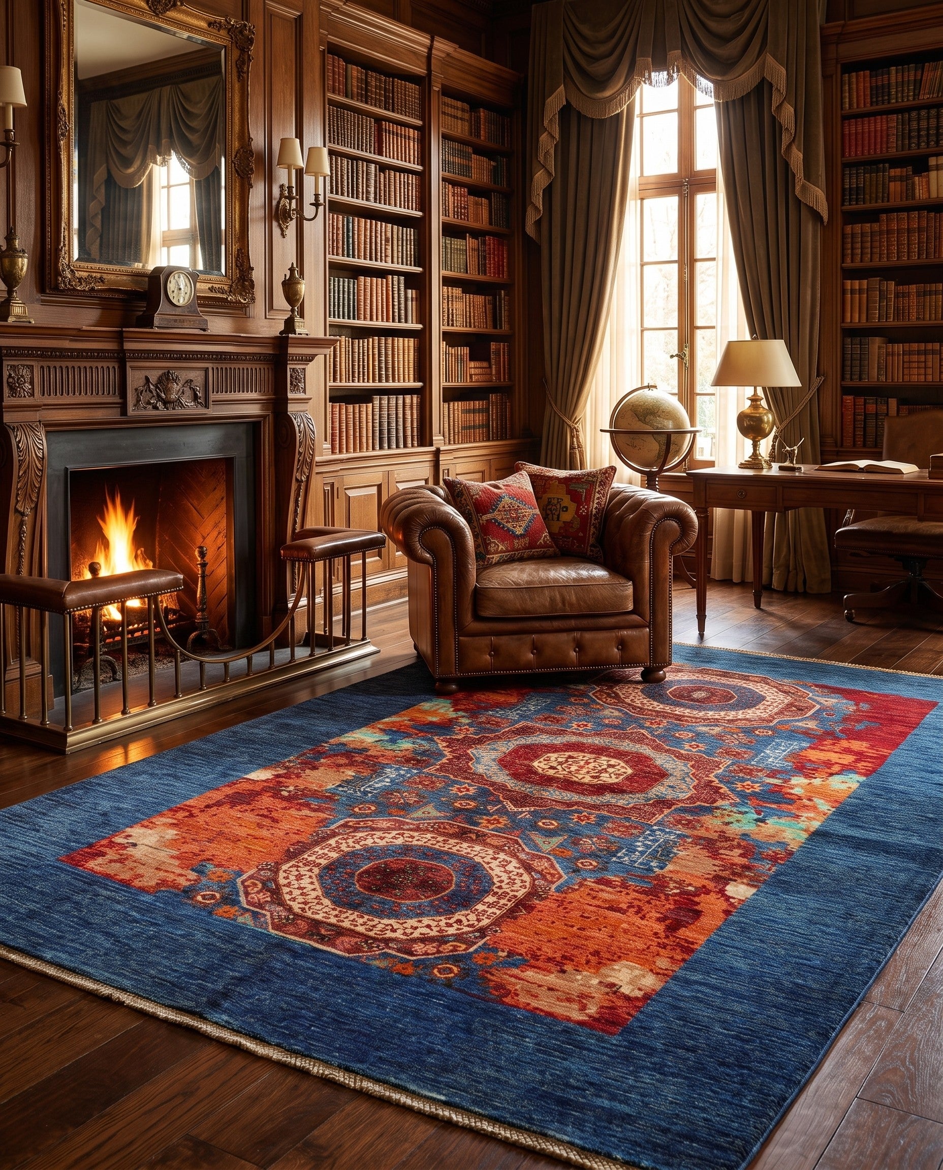 5' 10 x 8' 2 Hand Knotted Mamluk Ziegler Rug