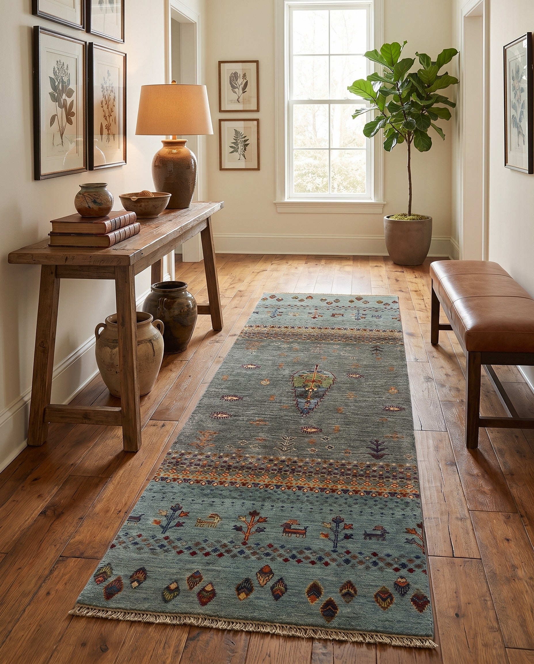 2' 8 x 8' 3 Hand Knotted Kazak Runner Rug