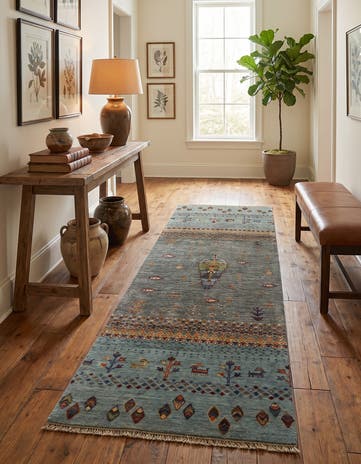 2' 8 x 8' 3 Hand Knotted Kazak Runner Rug