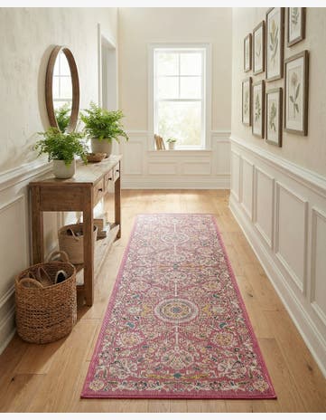 Dusty Pink Blossom Runner Rug