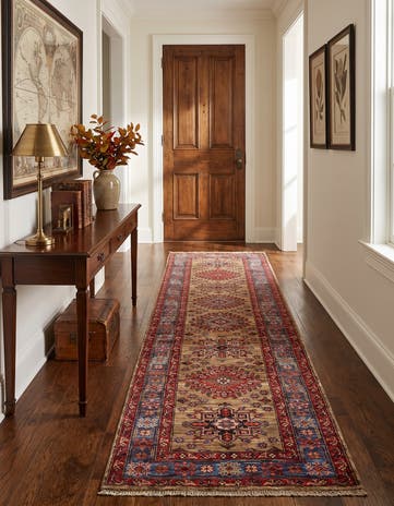 2' 10 x 9' 5 Hand Knotted Kazak Runner Rug