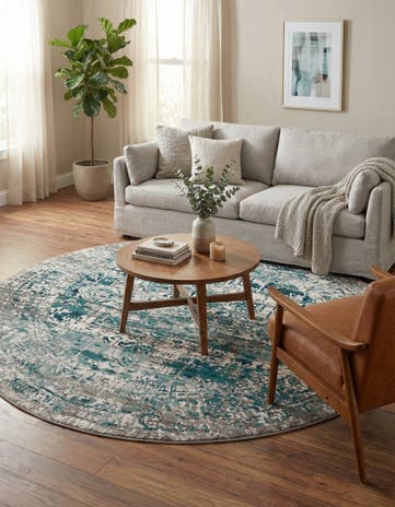 Blue Aarhus Round Rug