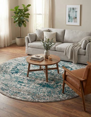 Blue Aarhus Round Rug