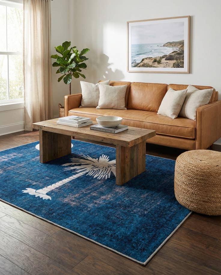 Detail image of 5' x 7' South Carolina The Flag Collection Rug