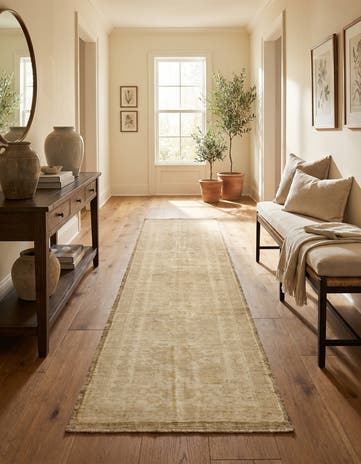2' 8 x 10' 5 Hand Woven Oushak Wool Runner Rug