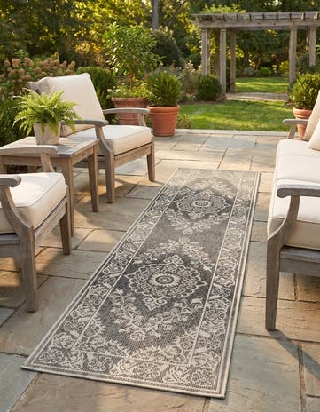60cm x 245cm Easy-Clean Traditional Indoor / Outdoor Runner Rug