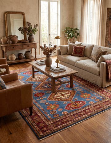 6' x 7' 11 Hand Knotted Kazak Rug