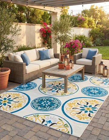 8' x 10' Easy-Clean Modern Indoor / Outdoor Rug