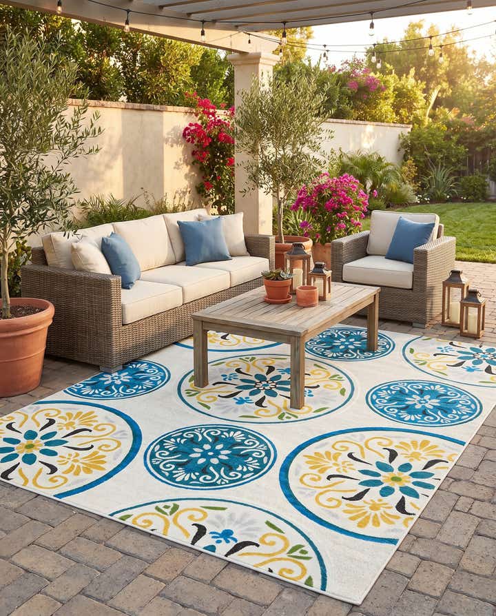 8' x 10' Easy-Clean Modern Indoor / Outdoor Rug