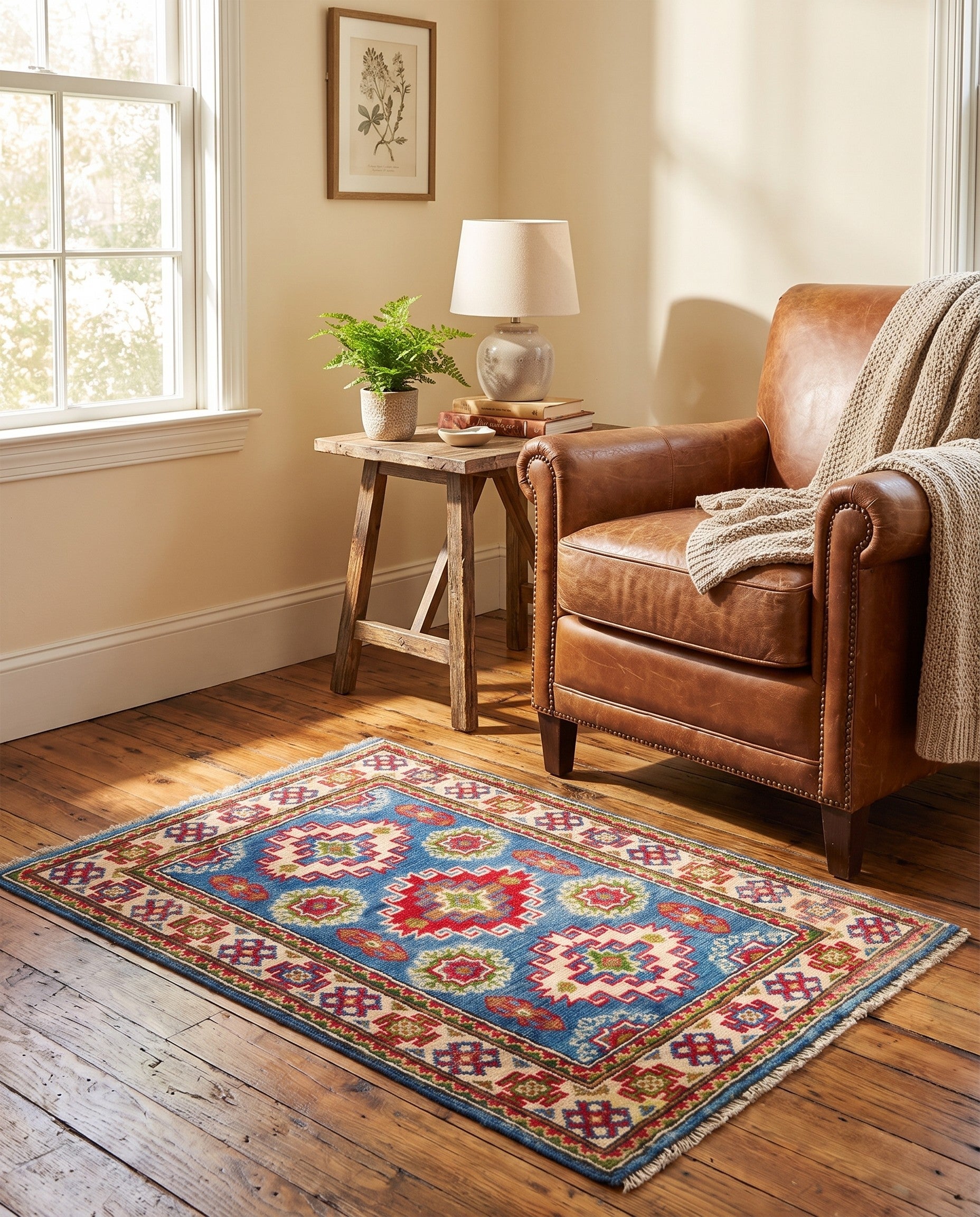 2' x 3' Hand Knotted Kazak Rug