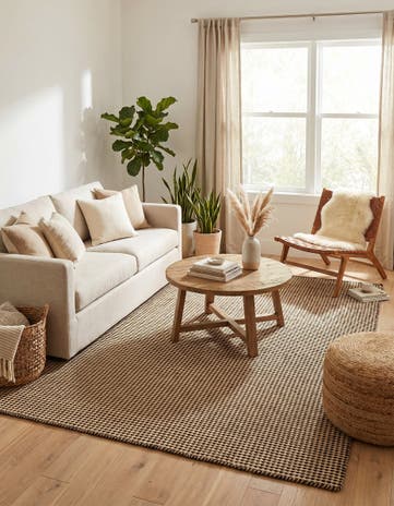 Black and White Hand Woven Laurel Handwoven Jute Rug