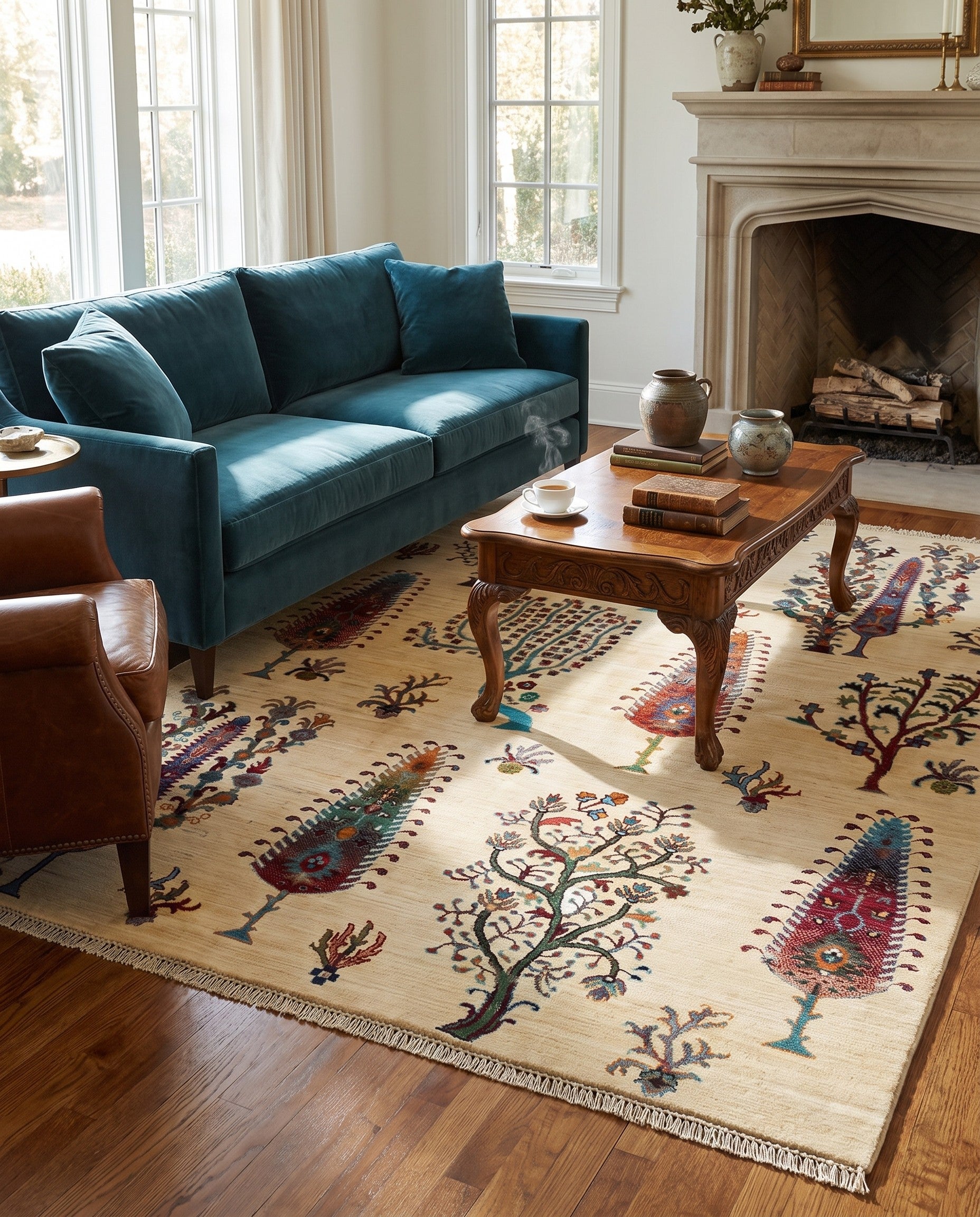 4' 11 x 6' 4 Hand Knotted Ariana Ziegler Rug
