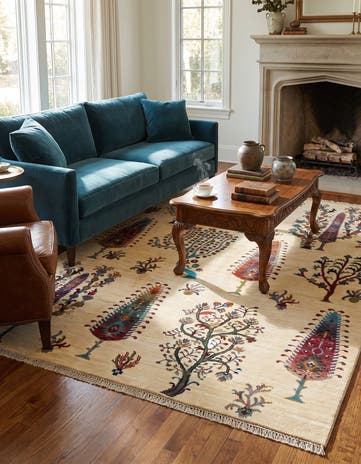 4' 11 x 6' 4 Hand Knotted Ariana Ziegler Rug