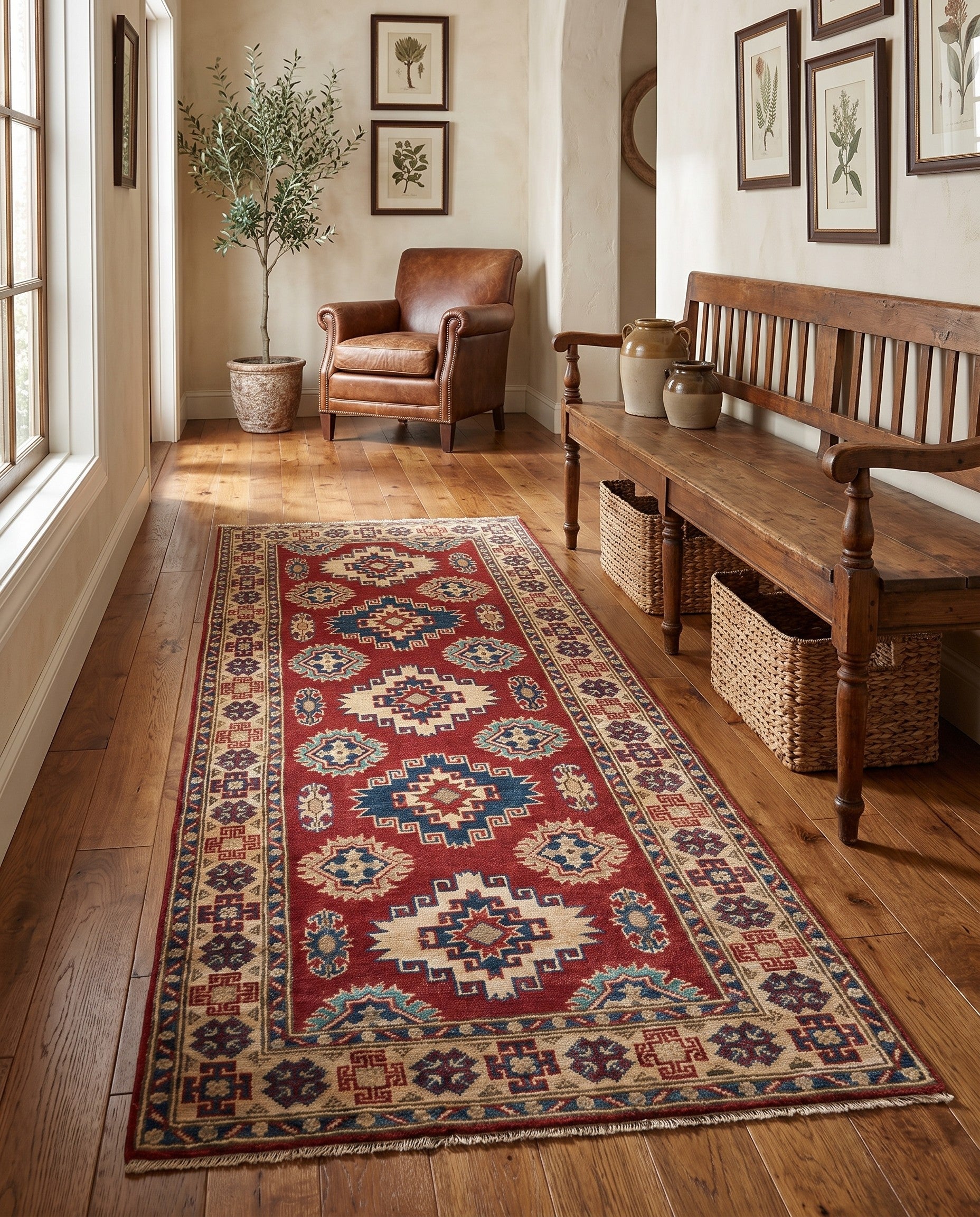 2' 8 x 6' 6 Hand Knotted Kazak Runner Rug