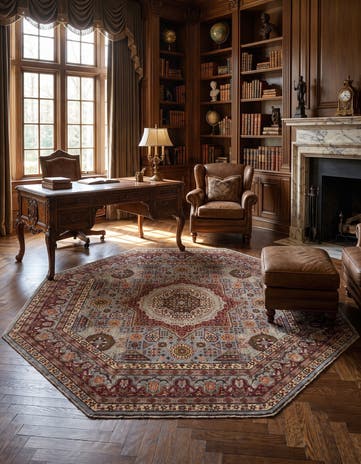 8' 2 x 8' 2 Hand Knotted Mamluk Ziegler Octagon Rug