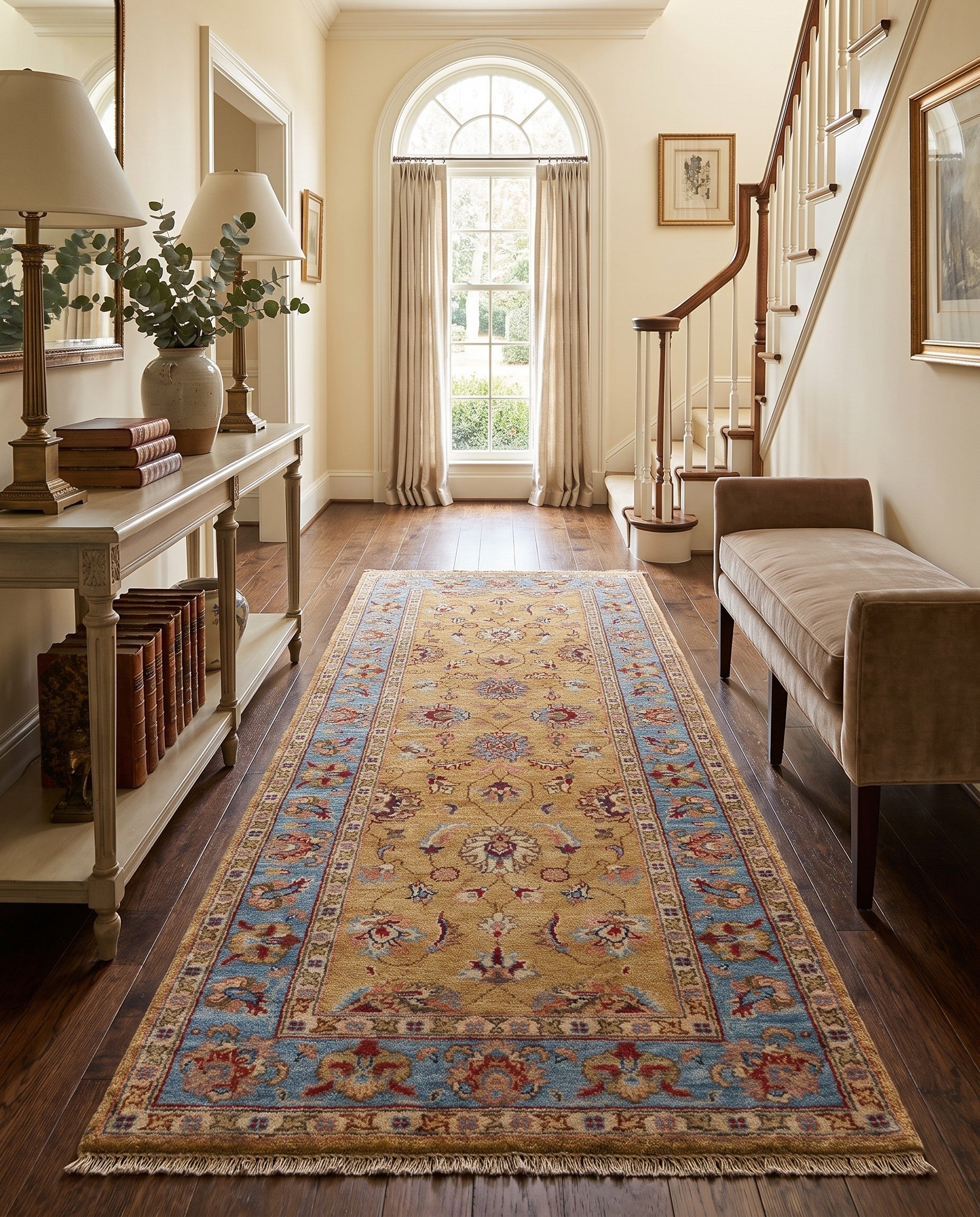 2' 6 x 6' 10 Hand Knotted Pershawar Ziegler Runner Rug