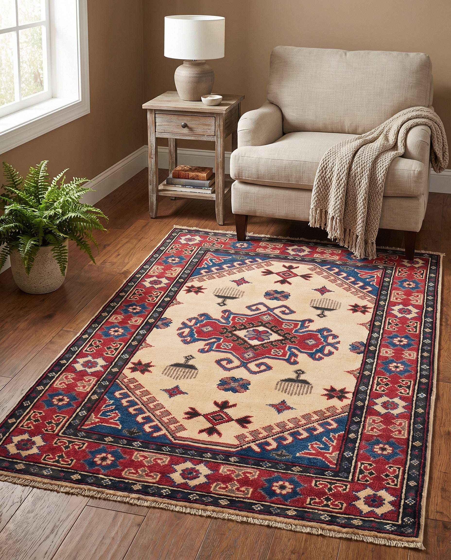 2' 7 x 4' 3 Hand Knotted Kazak Rug