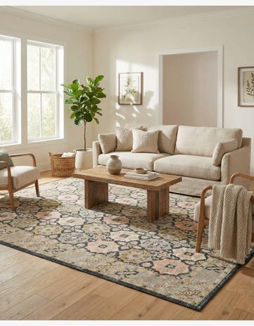 Blue and Green Kamala Washable Rug