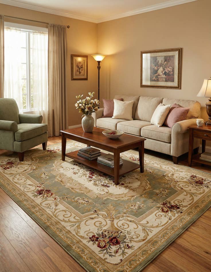 Detail image of 7' 10 x 10' Classic Aubusson Rug