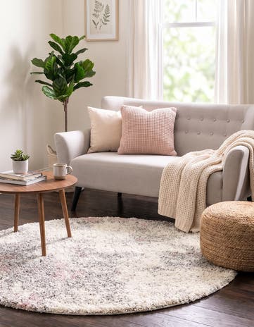 4' x 4' Soft Touch Shag Round Rug