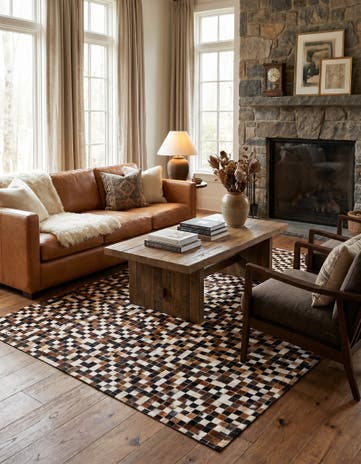 5' 5 x 7' 9 Cowhide Stocks Rug