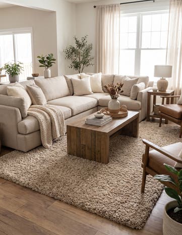 7' 10 x 10' Solid Shag Rug