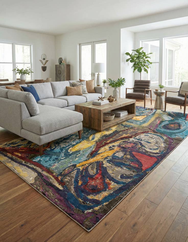 Detail image of 7' 10 x 11'  Washable Haerfest Rug