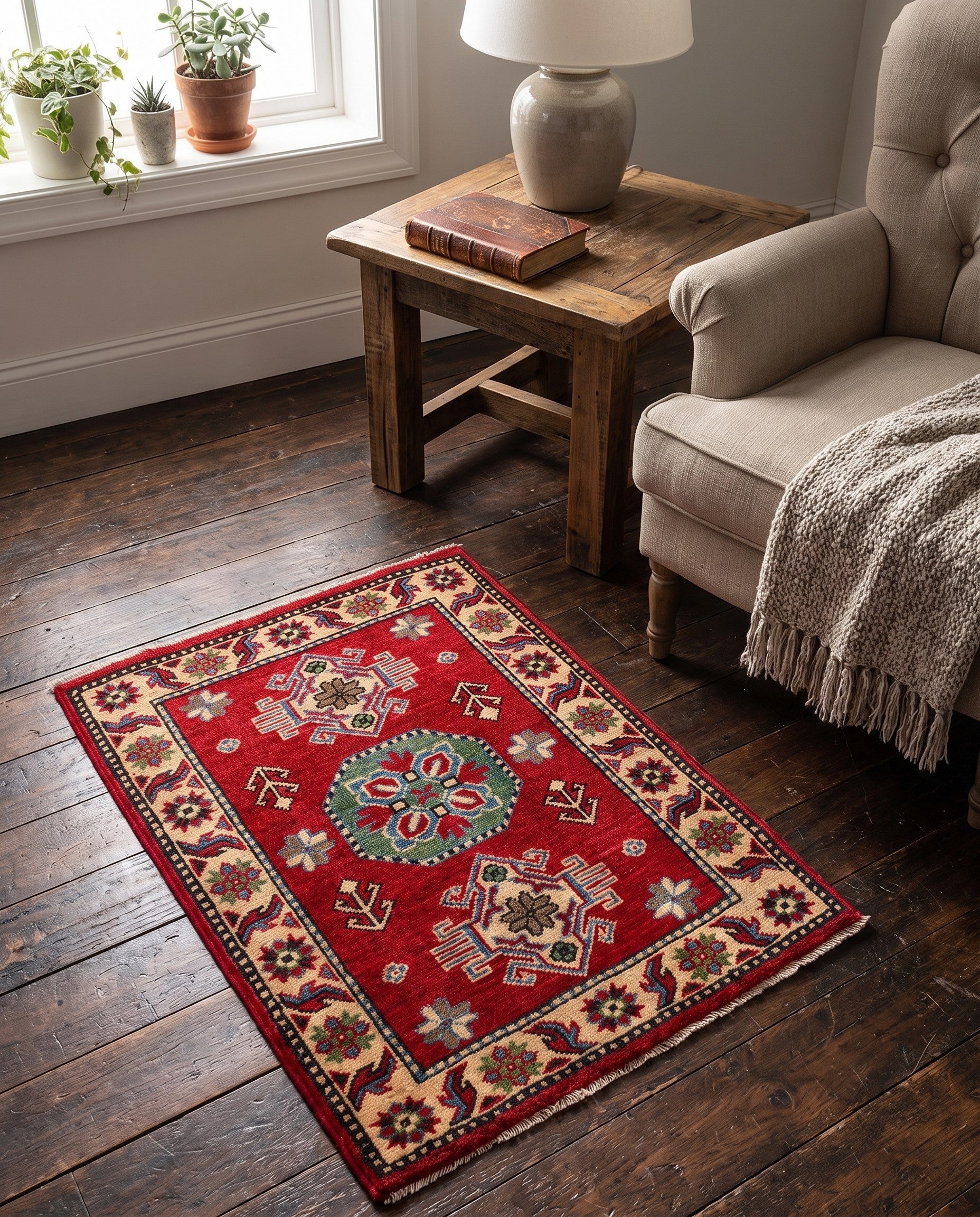 2' 1 x 2' 11 Hand Knotted Kazak Rug