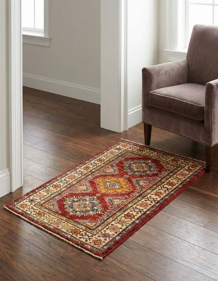 Detail image of 2' 7 x 4' 3 Hand Knotted Kazak Oriental Rug