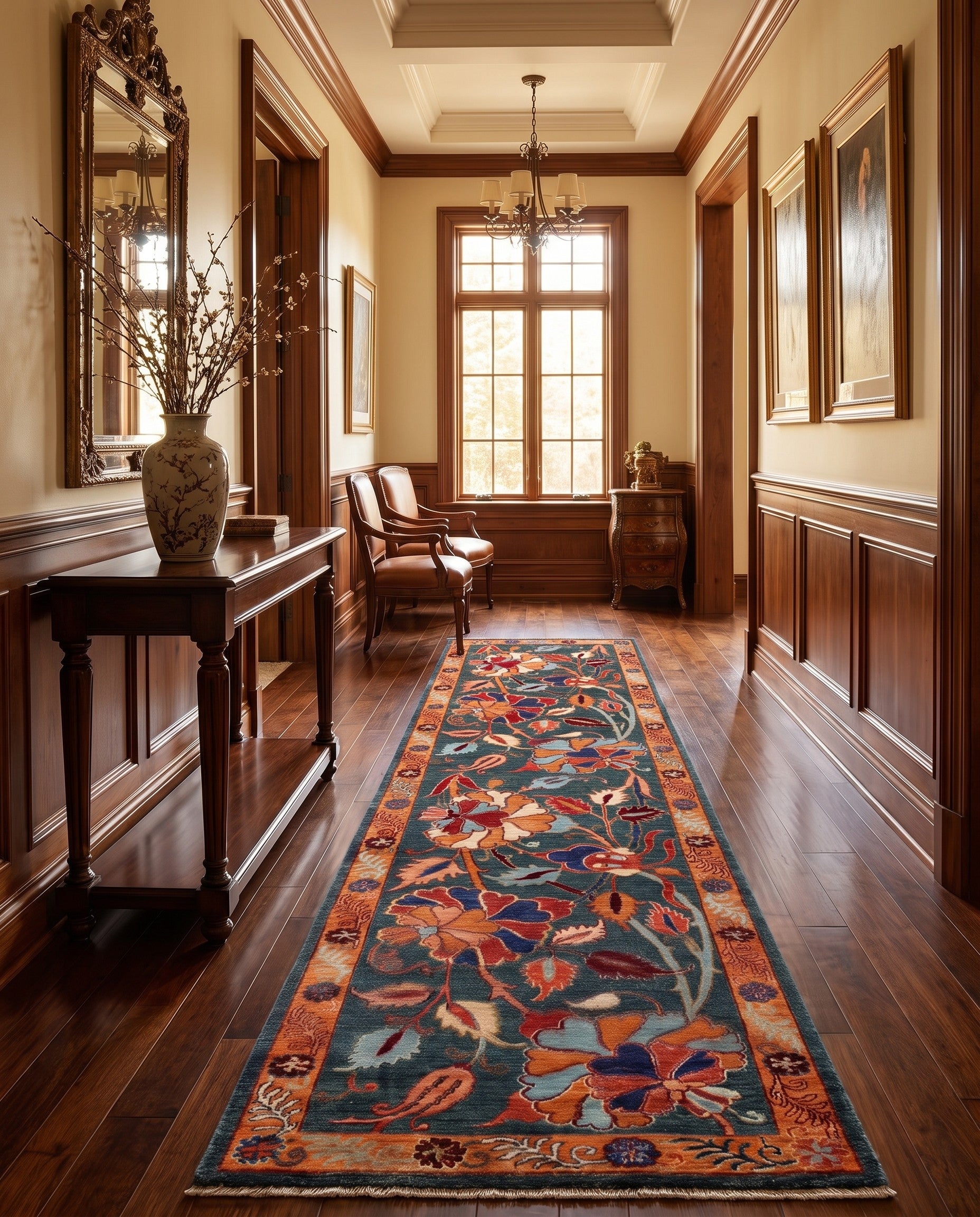 2' 8 x 9' 10 Hand Knotted Peshawar Ziegler Runner Rug