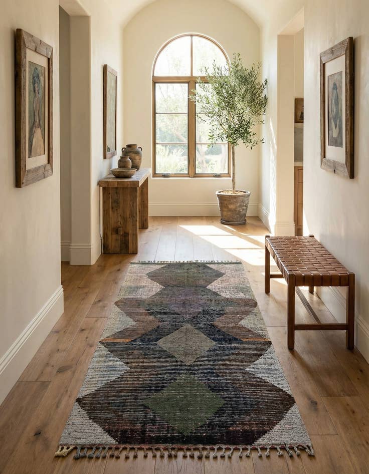 Detail image of 6' 4 x 10' 5 Hand Knotted Moroccan Wool Runner Rug