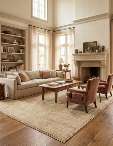 9' 7 x 12' Hand Knotted Oushak Wool Rug
