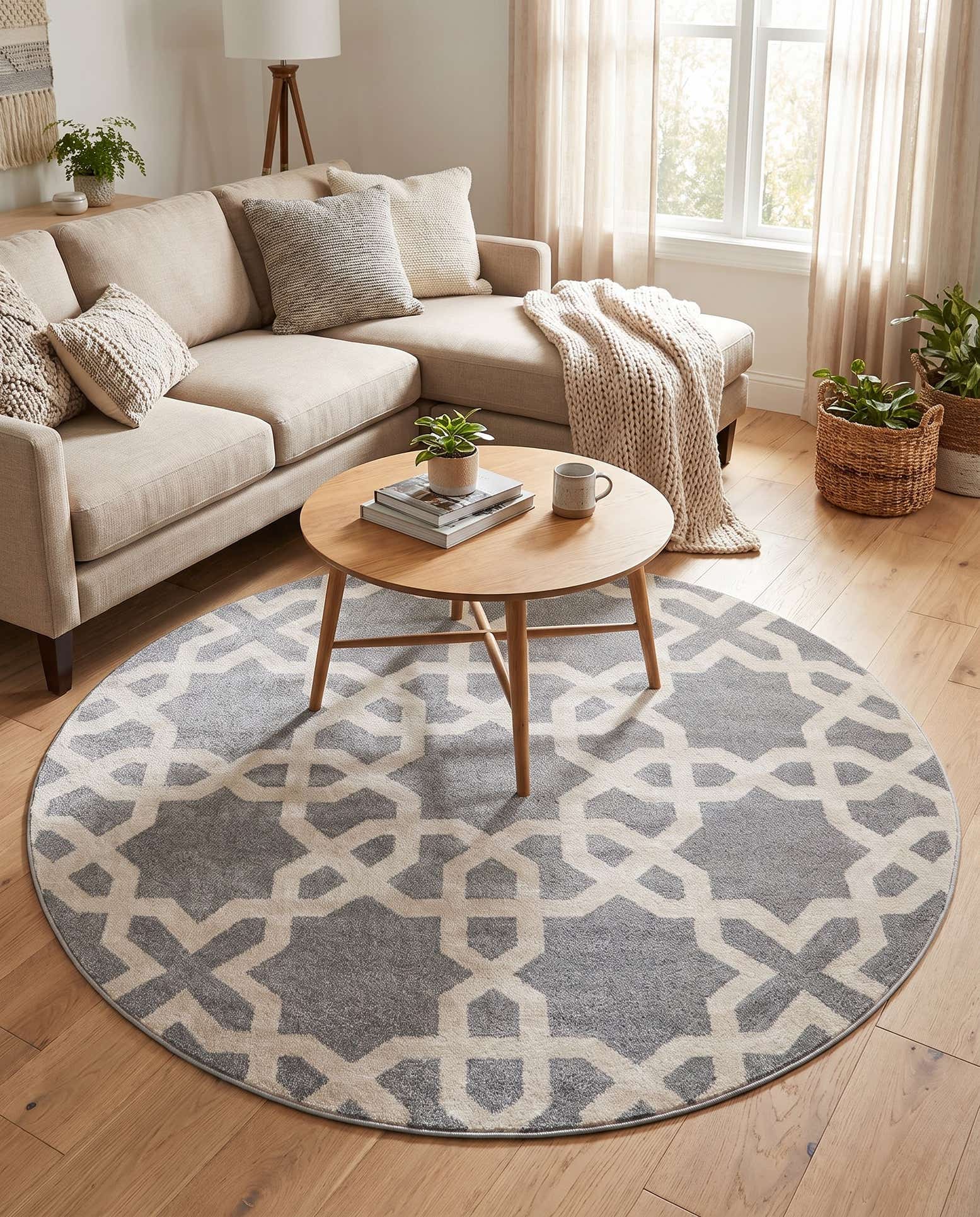 6' x 6' Lattice Round Rug