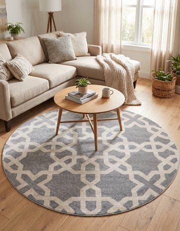6' x 6' Lattice Round Rug