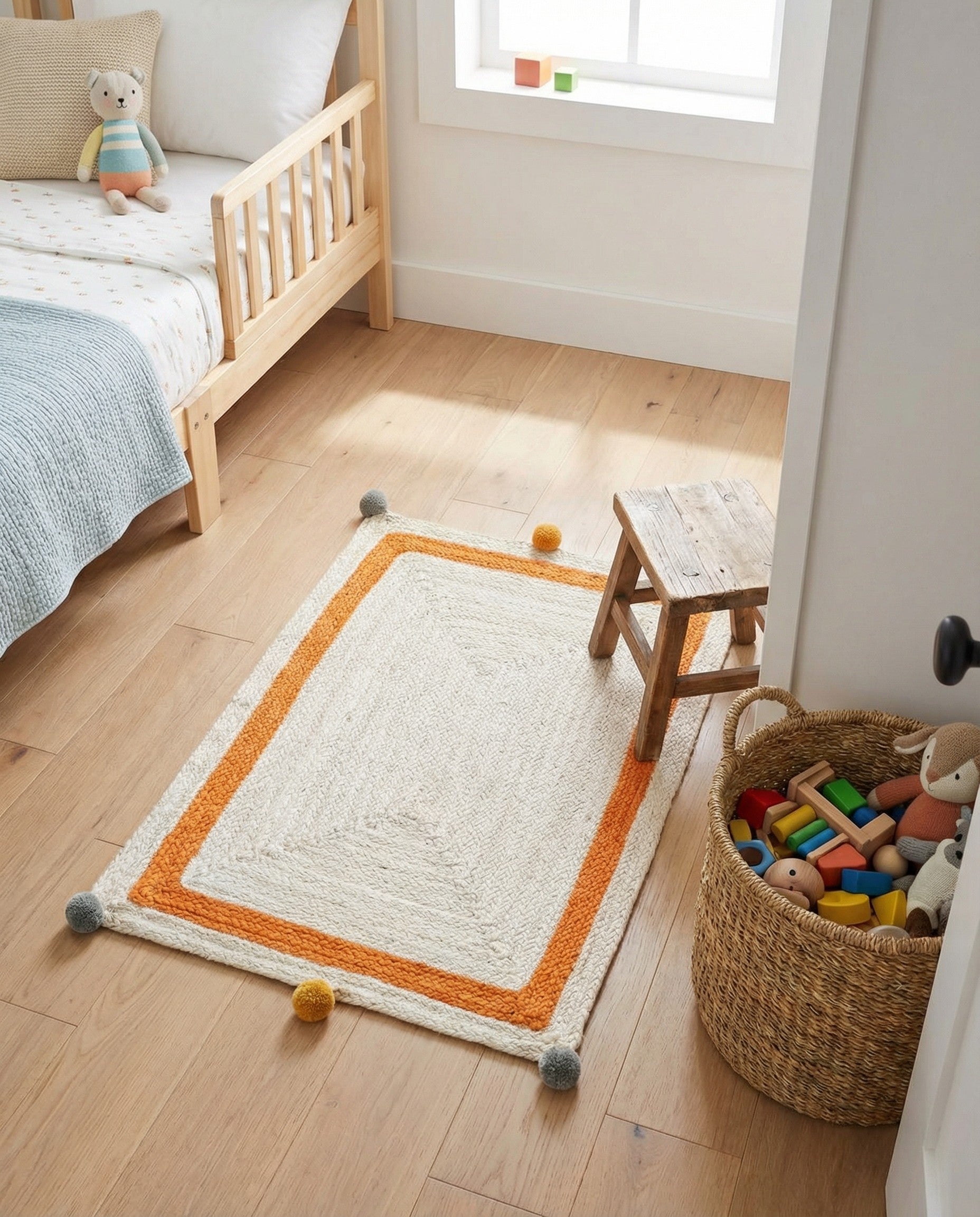 2' x 3' 1  Hand Braided Kids Braided Jute Rug