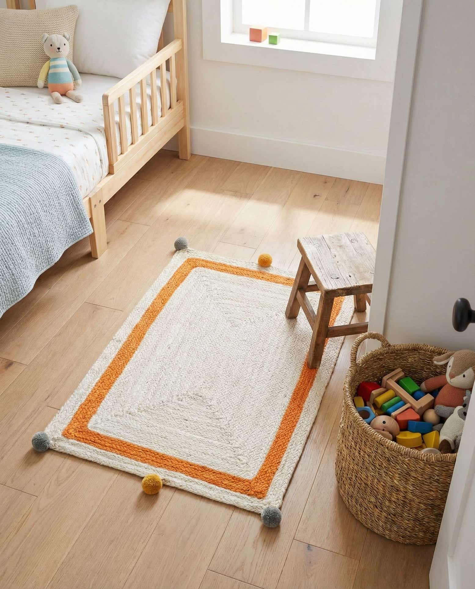 2' x 3' 1 Hand Braided Kids Braided Jute Rug