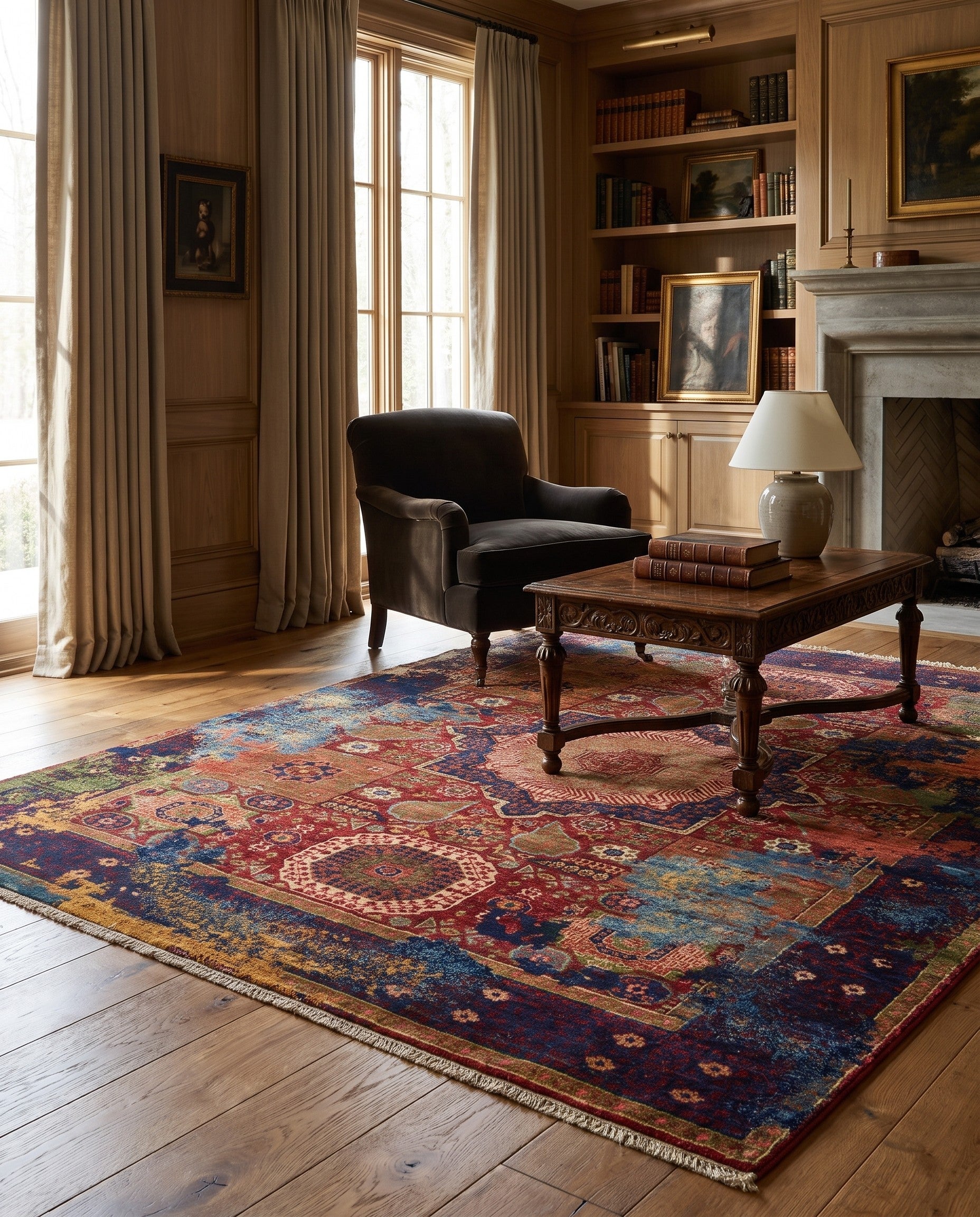5' 2 x 6' 7 Hand Knotted Mamluk Ziegler Rug