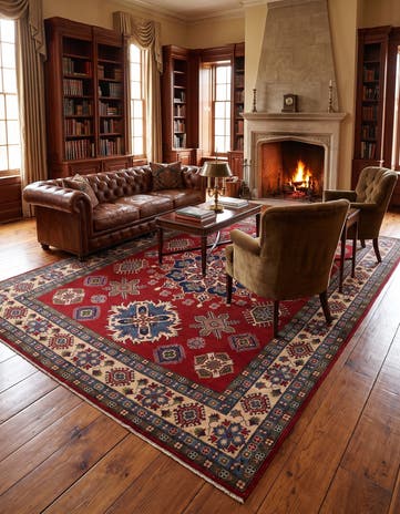 7' 10 x 9' 11 Hand Knotted Kazak Rug