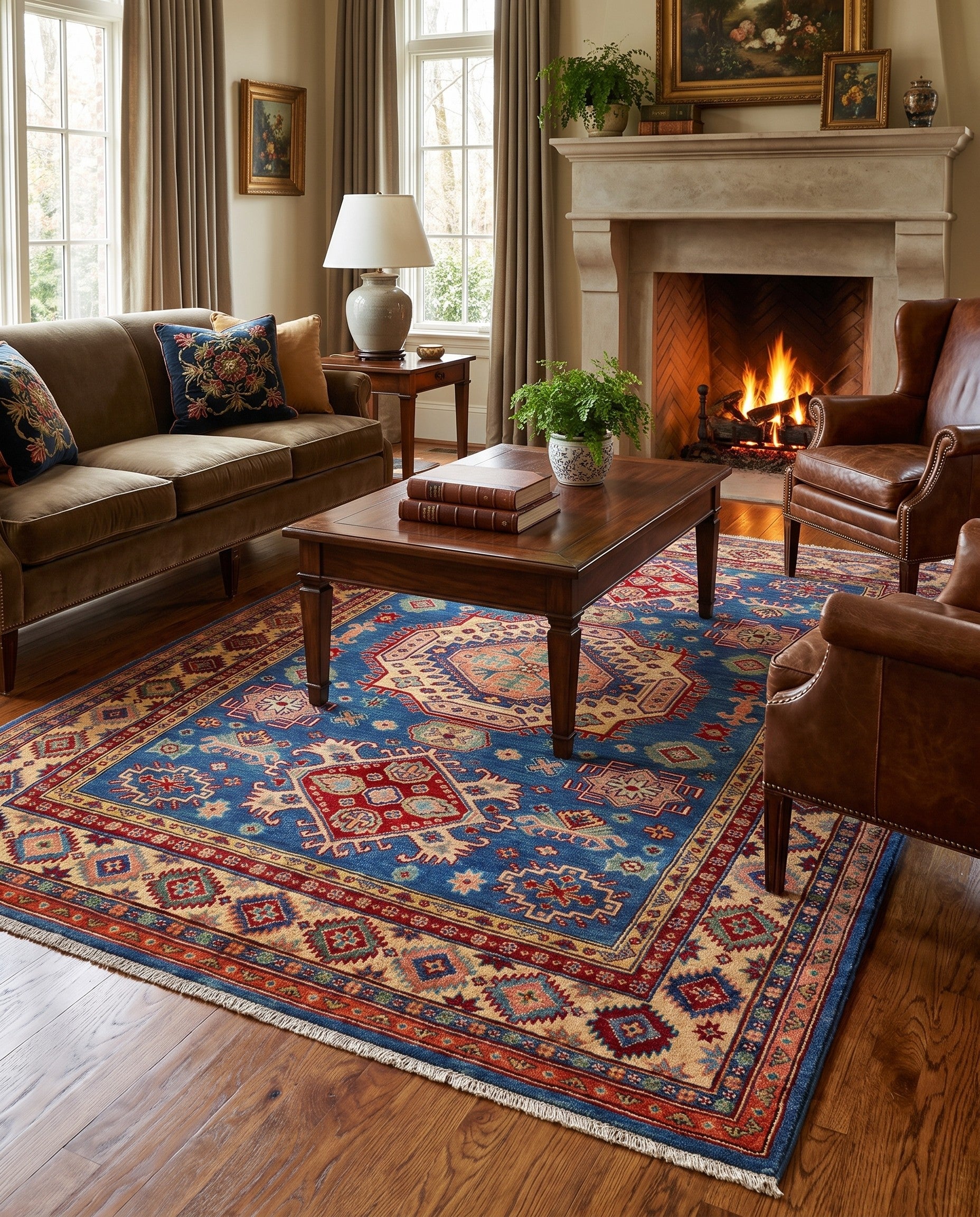 5' 6 x 8' Hand Knotted Kazak Rug