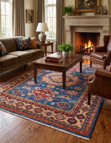 5' 6 x 8' Hand Knotted Kazak Rug
