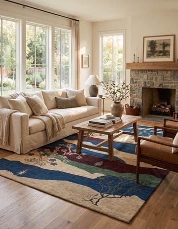 6' 8 x 9' 7 Hand Knotted Ziegler Modern Rug