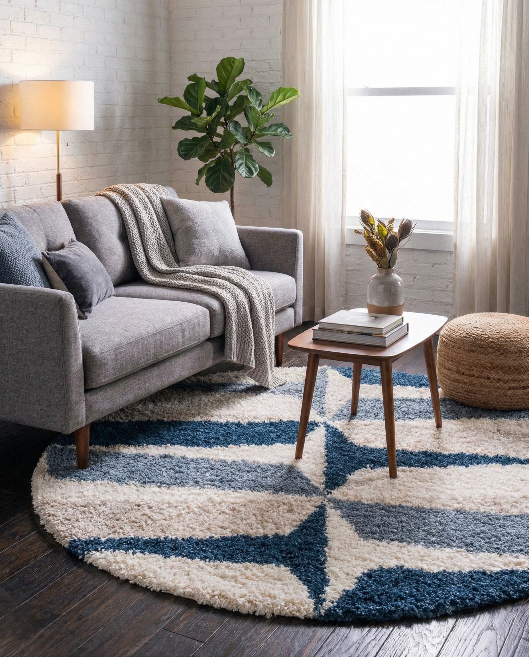 7' x 7' Lagom Shag Round Rug