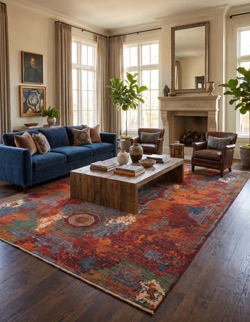 9' 10 x 13' 4 Hand Knotted Mamluk Ziegler Rug