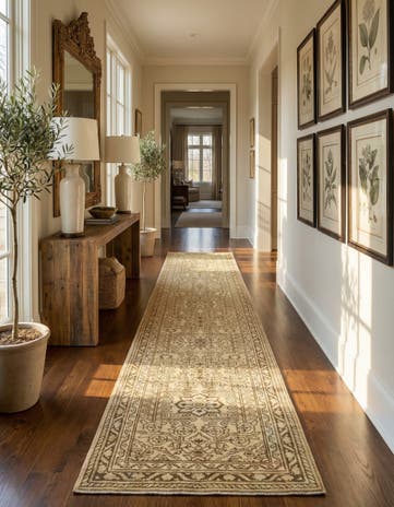 2' 11 x 13' Hand Knotted Oushak Wool Runner Rug