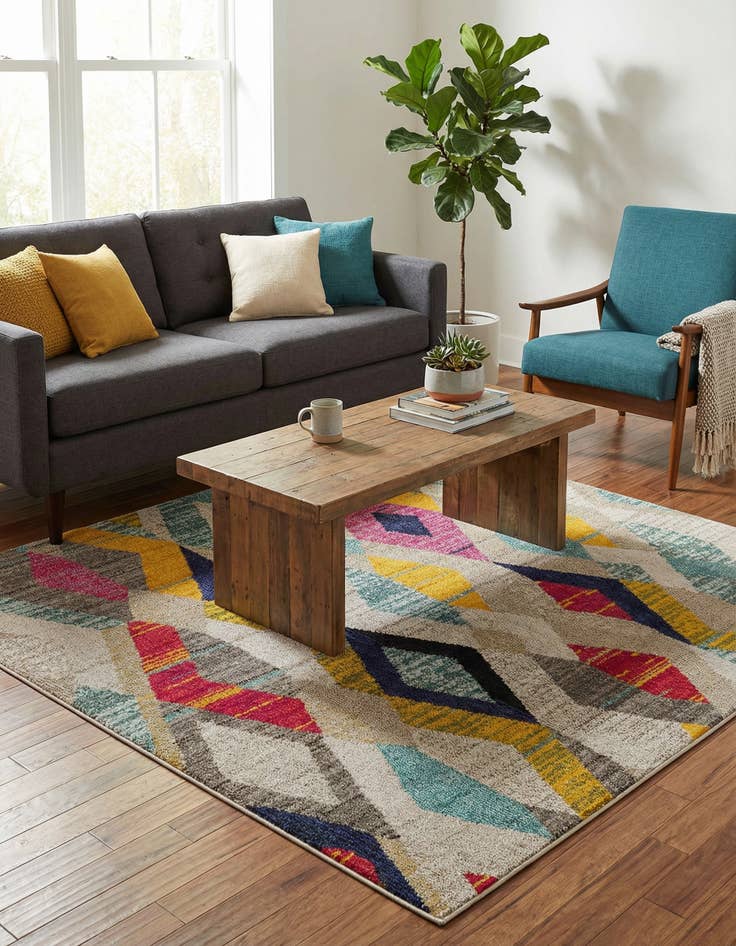 Detail image of 6' x 6' Washable Mesa Square Rug