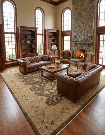16' 10 x 21' 4 Hand Knotted Peshawar Ziegler Rug