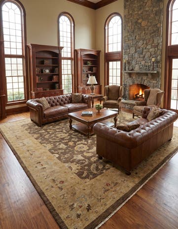 16' 10 x 21' 4 Hand Knotted Peshawar Ziegler Rug