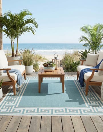 5' 3 x 8' Easy-Clean Coastal Indoor / Outdoor Rug