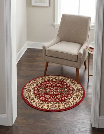 Burgundy Yasmin Round Rug